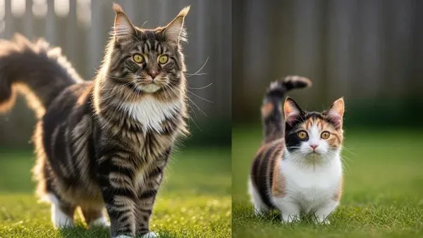 Maine Coon vs Munchkin size and body structure comparison