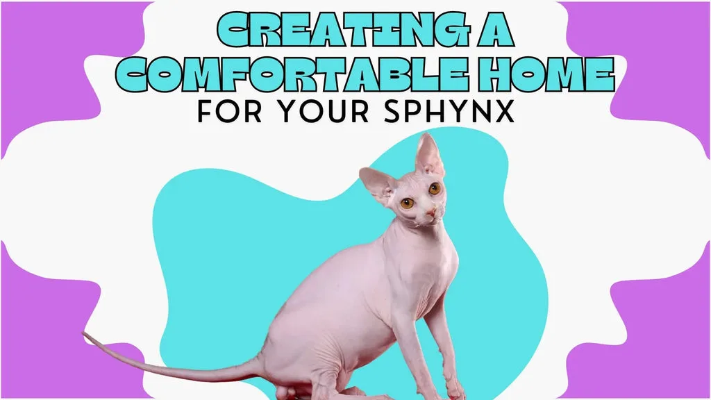 Sphynx cat with big ears and wrinkled skin enjoying its comfortable home.